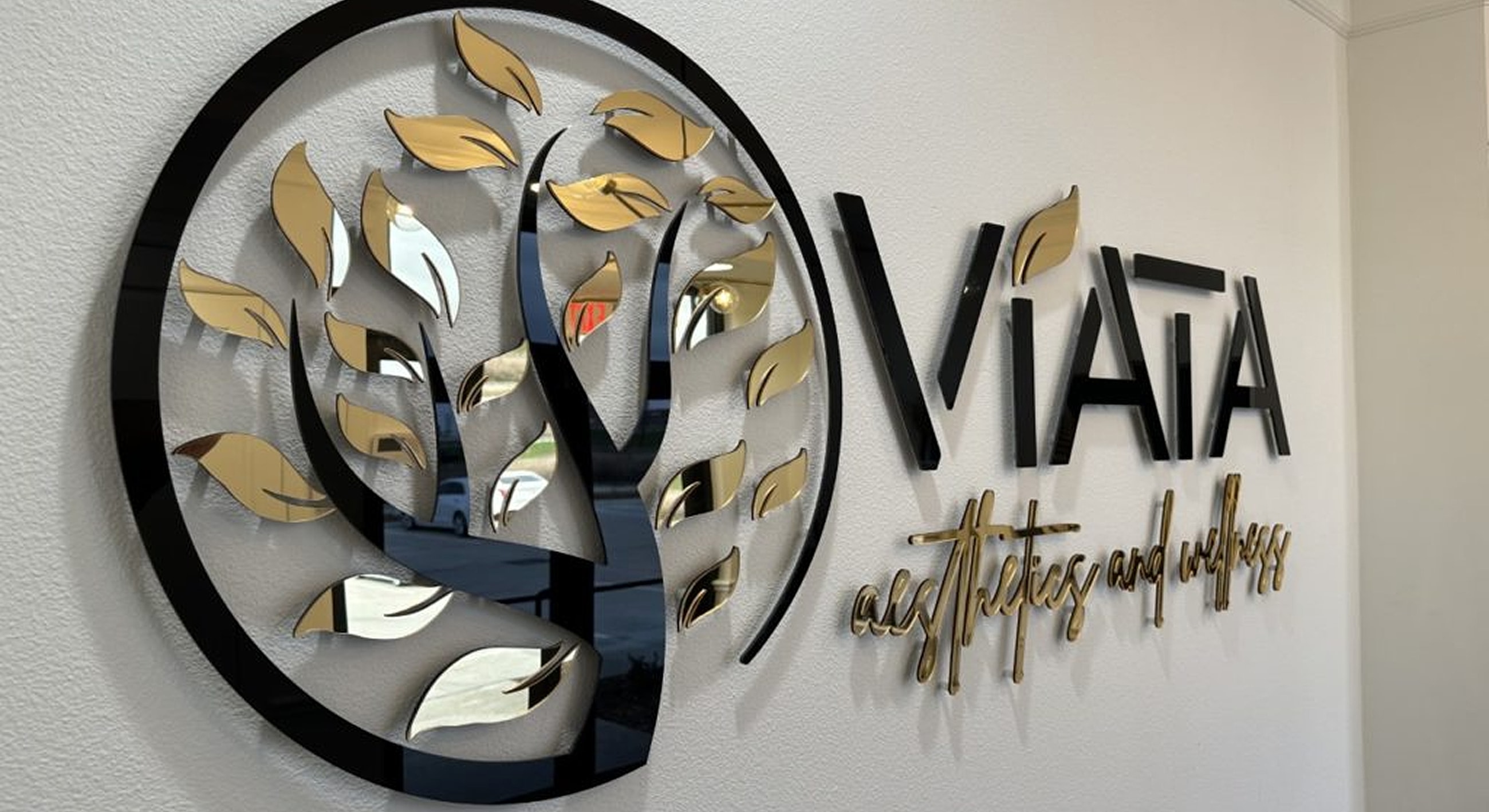 Viata aesthetics and wellness wall logo decoration
